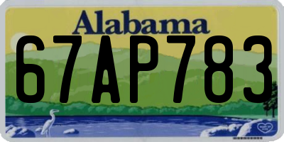 AL license plate 67AP783