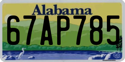 AL license plate 67AP785