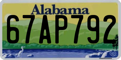 AL license plate 67AP792