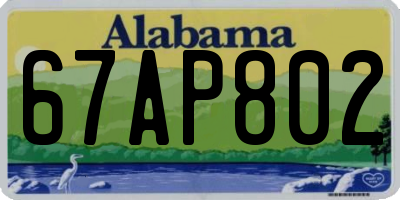 AL license plate 67AP802