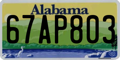 AL license plate 67AP803