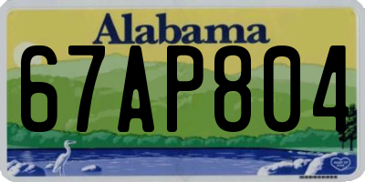 AL license plate 67AP804