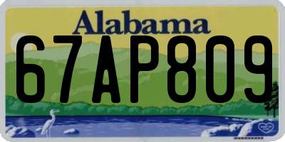 AL license plate 67AP809