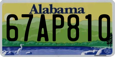 AL license plate 67AP810