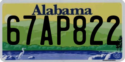 AL license plate 67AP822