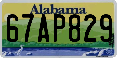 AL license plate 67AP829