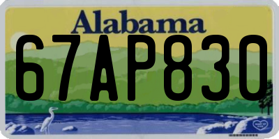 AL license plate 67AP830