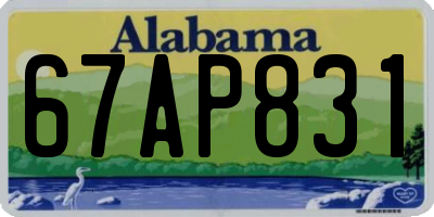 AL license plate 67AP831