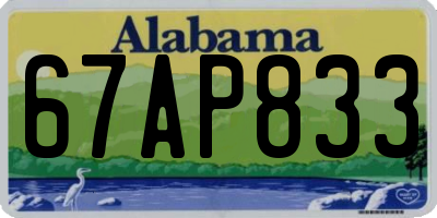 AL license plate 67AP833