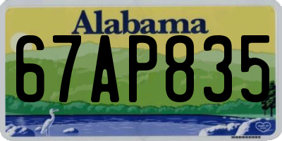 AL license plate 67AP835