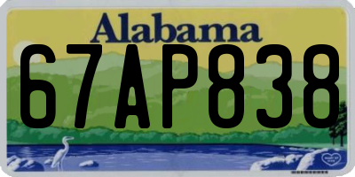 AL license plate 67AP838