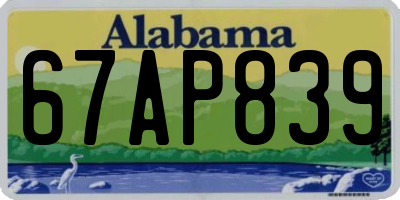 AL license plate 67AP839