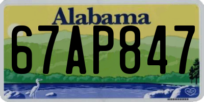 AL license plate 67AP847