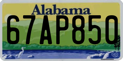AL license plate 67AP850