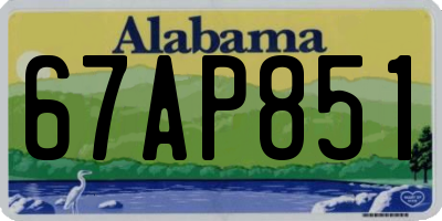 AL license plate 67AP851