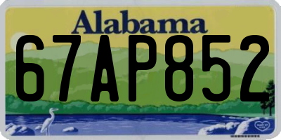 AL license plate 67AP852