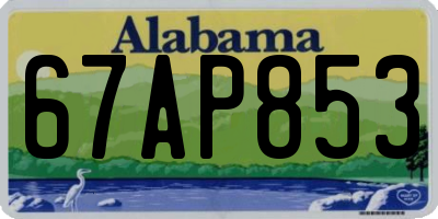 AL license plate 67AP853