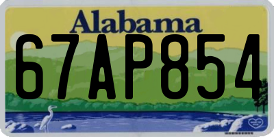 AL license plate 67AP854