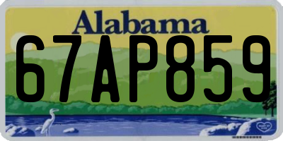 AL license plate 67AP859