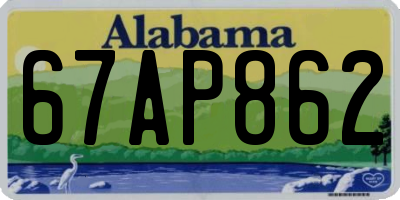 AL license plate 67AP862