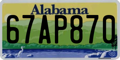 AL license plate 67AP870