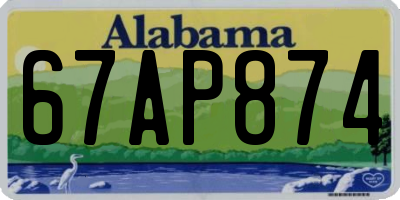 AL license plate 67AP874