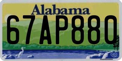 AL license plate 67AP880