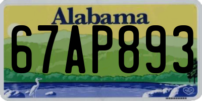 AL license plate 67AP893