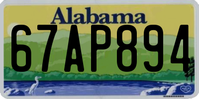 AL license plate 67AP894