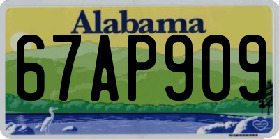 AL license plate 67AP909