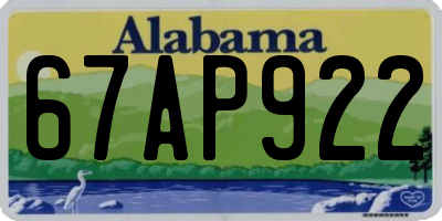 AL license plate 67AP922