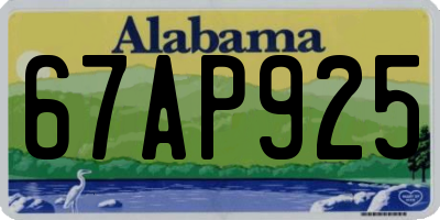 AL license plate 67AP925
