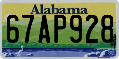 AL license plate 67AP928