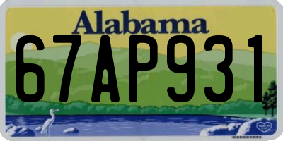 AL license plate 67AP931