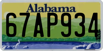 AL license plate 67AP934