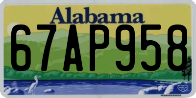AL license plate 67AP958