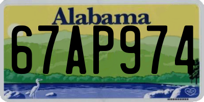 AL license plate 67AP974