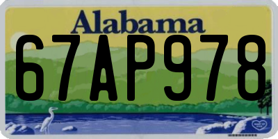 AL license plate 67AP978