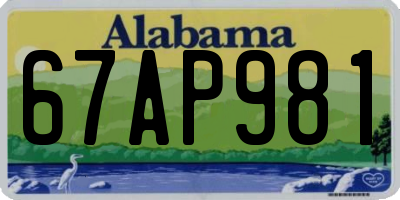 AL license plate 67AP981
