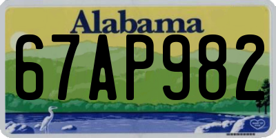 AL license plate 67AP982