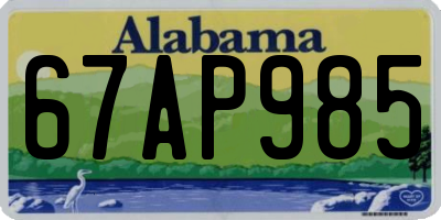 AL license plate 67AP985