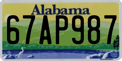 AL license plate 67AP987
