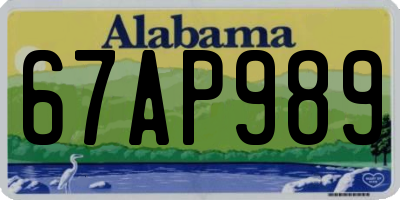 AL license plate 67AP989