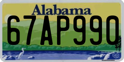 AL license plate 67AP990