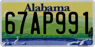 AL license plate 67AP991