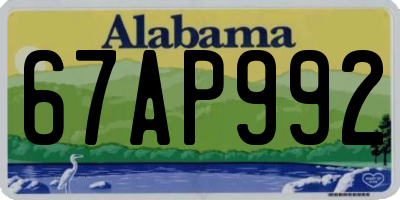 AL license plate 67AP992