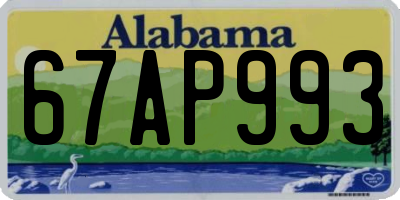 AL license plate 67AP993