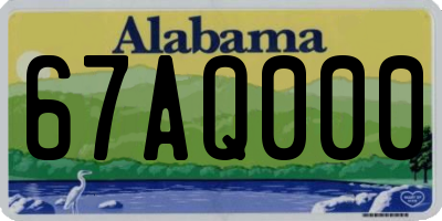 AL license plate 67AQ000