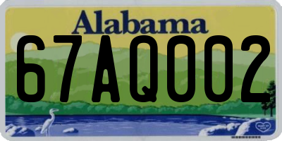 AL license plate 67AQ002