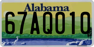AL license plate 67AQ010